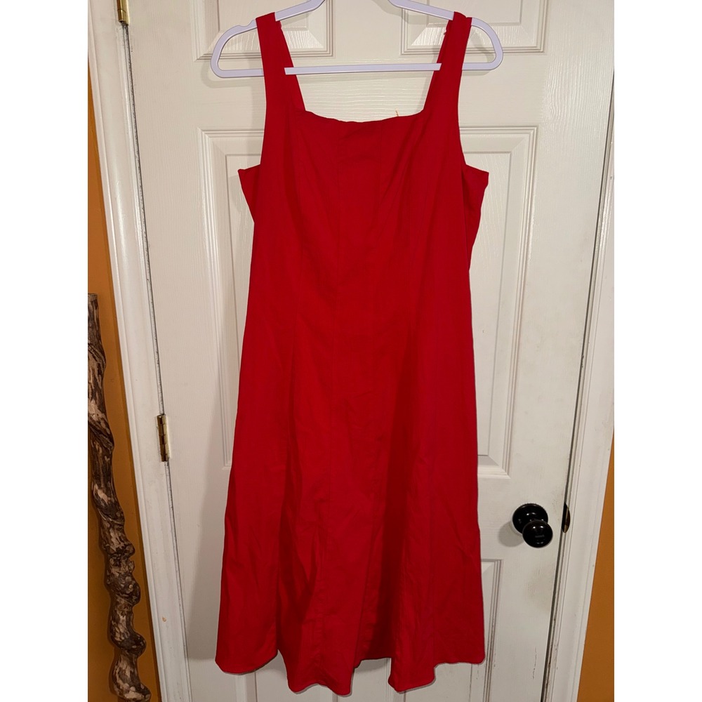 Belle Isle by Torrid Red Fit and Flare Midi Dress Square Neck Plus Size 10